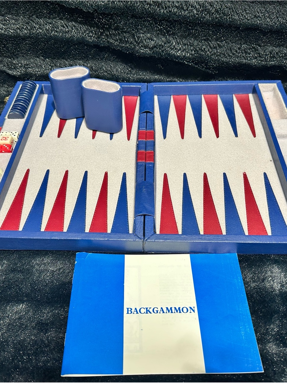 Blue and Red Backgammon Set - Vintage Home Games